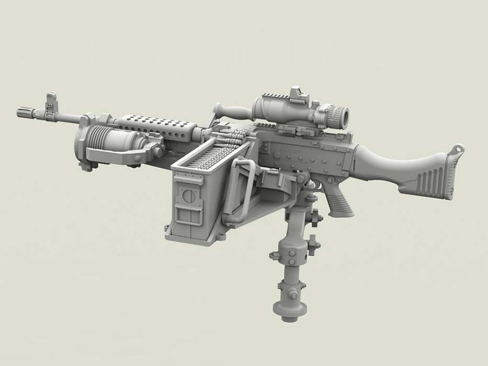 2 pcs LF3D015 Legend 1/35 M240 Machine Gun on Vehicle Mount w/Swing Arm Var #2